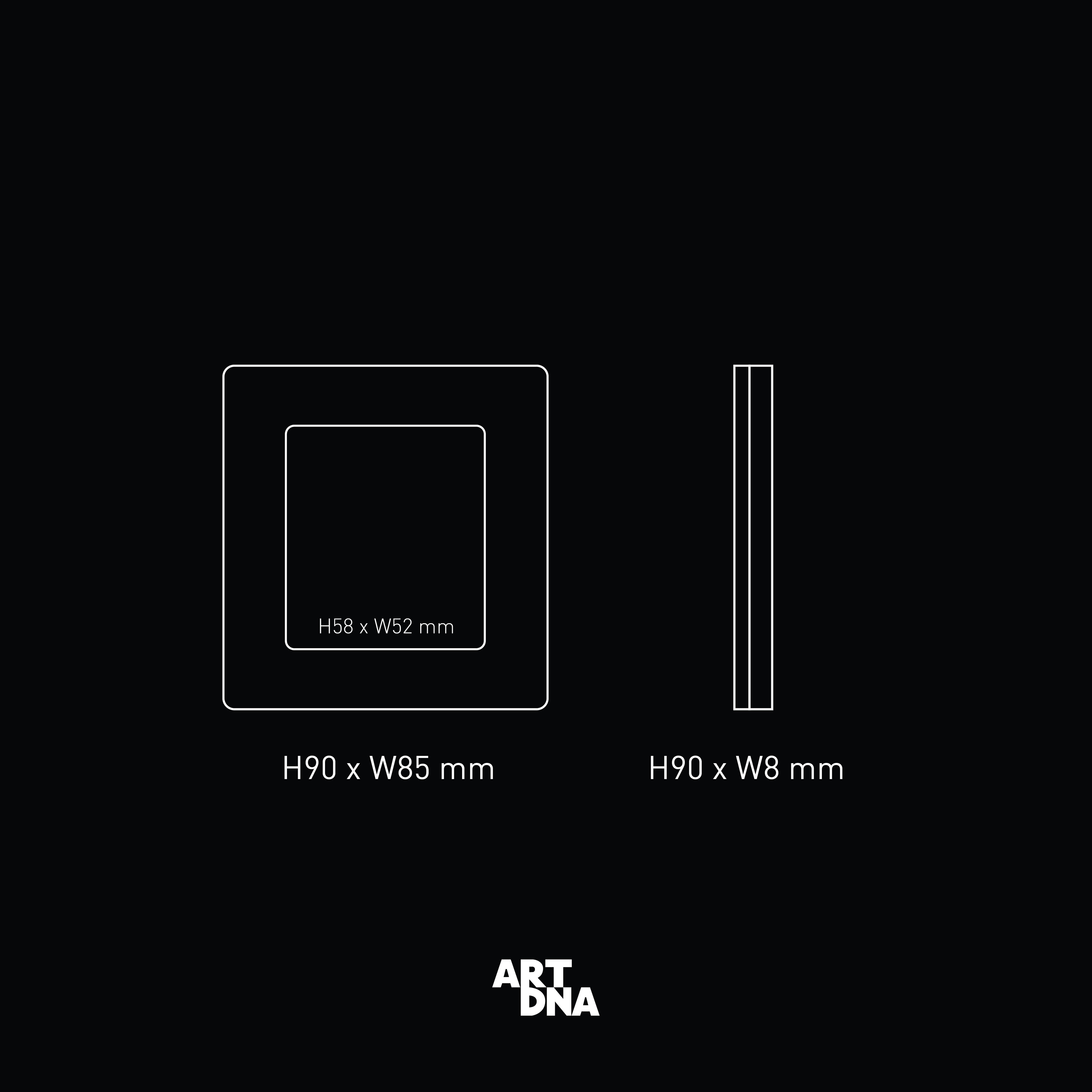 หน้ากาก 1 ช่อง ART DNA รุ่น BS TYPE ขนาด 3X3 สี GLASS